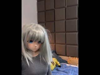 Kigurumi gets home after a night out for some more fun