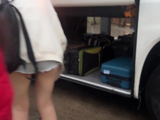 Got Hard Cock On Public Bus And Brunette Helped Me Cum