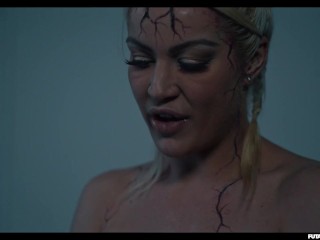 Police Raid Turns into Futa Threesome - Possessed Lesbian Parasited Fuck and Trans Shemale Cumshots