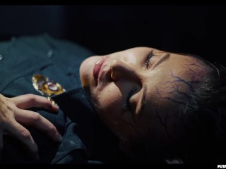 Police Raid Turns into Futa Threesome - Possessed Lesbian Parasited Fuck and Trans Shemale Cumshots