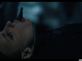 Police Raid Turns into Futa Threesome - Possessed Lesbian Parasited Fuck and Trans Shemale Cumshots