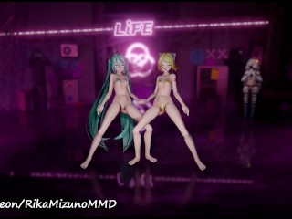 3D HMV Ghost Dance - Hatsune Miku and Kagamine Rin (YYB Vocaloid Micro Bikini)
