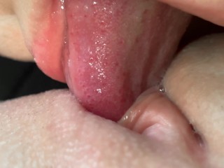 VERY CLOSE UP OF PUSSY LICKING