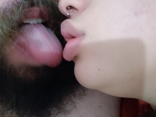 best tongue kiss Couple licking each other very naughty, fetish kiss🫦👅😋🤤💦😘😚