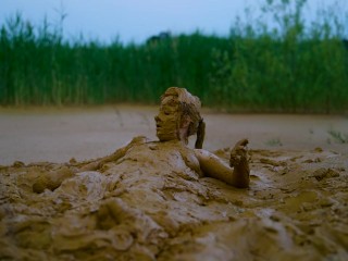 Orgasm in lake of mud