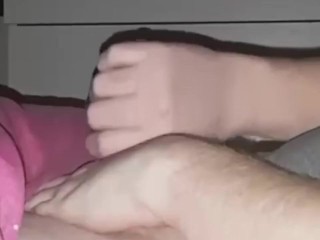 Very Thick Chubby COCK cums all over himself