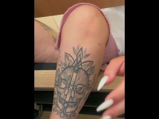 Public pussy play in KFC… I almost got caught when I squirted under the table