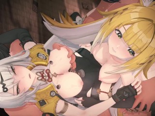 【ゼンレスゾーンゼロ 乱交セックス】イーシェン(儀玄),チーフーフー(橘福福)が集団エッチする3Dエロアニメ動画(Yixuan,Ju Fufu group orgy sex.)