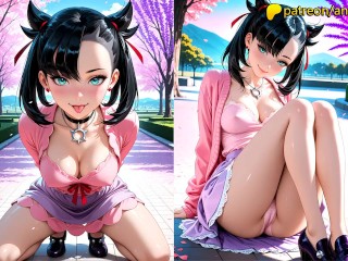 Marnie from Pokemon jerks off on camera like a slut