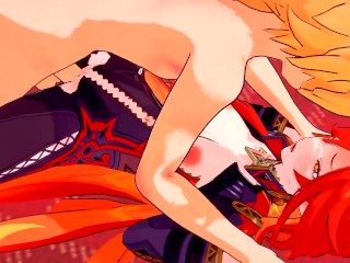 Mavuika's Pyro Pussy can't stop Squirting - Genshin Impact