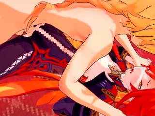 Mavuika's Pyro Pussy can't stop Squirting - Genshin Impact