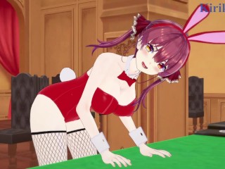 Houshou Marine (Bunny Girl) and I have intense sex in the casino. - Hololive VTuber Hentai