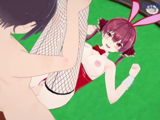 Houshou Marine (Bunny Girl) and I have intense sex in the casino. - Hololive VTuber Hentai