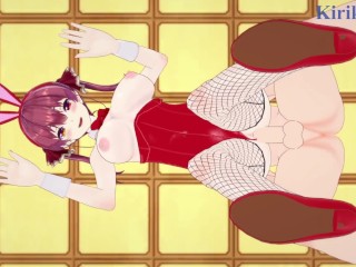 Houshou Marine (Bunny Girl) and I have intense sex in the casino. - Hololive VTuber Hentai