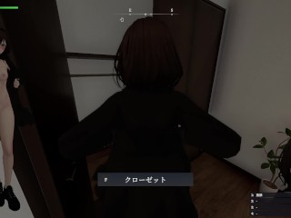 【秘密のエクスポーズ バレないように露出するマナカさん(体験版)実況】巨乳美女が住宅街で野外露出しまくる３DCGエロゲ―。(hentai game)