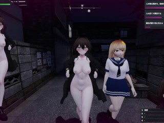 【秘密のエクスポーズ バレないように露出するマナカさん(体験版)実況】巨乳美女が住宅街で野外露出しまくる３DCGエロゲ―。(hentai game)