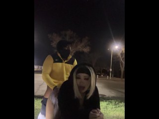 Dogged her out in the parking lot