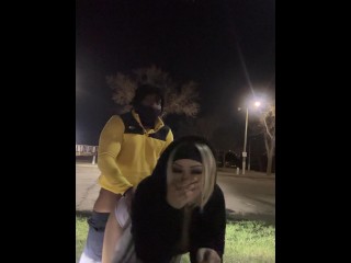 Dogged her out in the parking lot