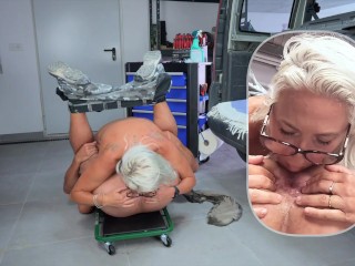 MILF Teacher Seduces Mechanic with a Wet Lesson - anal pissing enema fisting