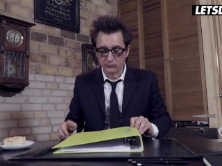 Blonde MILF Sophie Logan Hardcore Sex With the Boss at the Office - LETSDOEIT