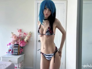 Huge Bikini Try-On Haul: Cute Emo Girl Strips Out of 10 Bikinis!