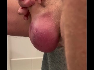 peeing all over my huge nutsack