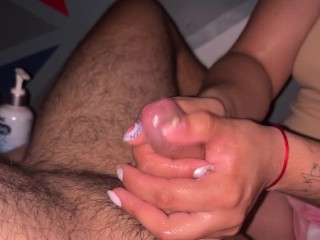 I love to get his cum out with my bare hands