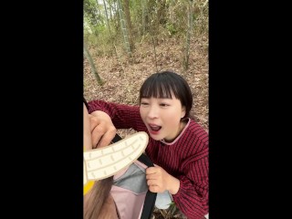 農家の巨乳黒髪人妻が野外で,ファンクラブ会員にフェラ｜日本人,素人,個撮,POV