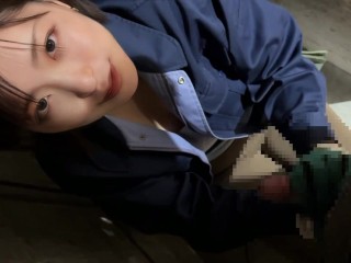 女大工のムチムチ黒髪20代女子がトイレで休憩中部下にフェラ｜日本人,素人,個撮,POV