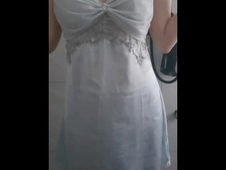 Post-Workout Cool Down – Slipping Into My Blue Nightdress Just For You