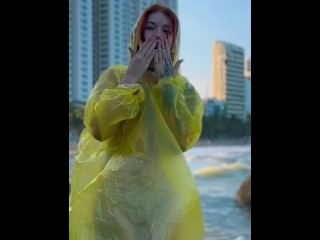 Wearing this so I don’t get wet… oops 😇💋