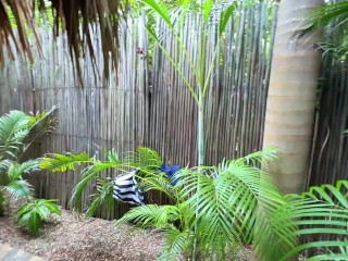 a quick blowjob secretly in my backyard -amateur couple- nysdel