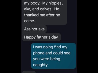 "Happy Father's Day"-Real Cheating Wife texts hubby bragging about fucking guy from bar Sat. night