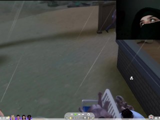 Two couples having fun in the rain outside, sims 4 animation woohoo mod