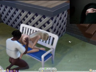 Two couples having fun in the rain outside, sims 4 animation woohoo mod