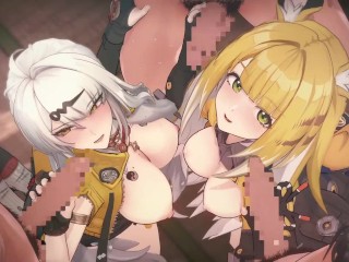 【ゼンレスゾーンゼロ 乱交セックス2】イーシェン(儀玄),チーフーフー(橘福福)が集団エッチする3Dエロアニメ動画(Yixuan,Ju Fufu group orgy sex2.)