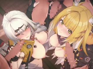 【ゼンレスゾーンゼロ 乱交セックス2】イーシェン(儀玄),チーフーフー(橘福福)が集団エッチする3Dエロアニメ動画(Yixuan,Ju Fufu group orgy sex2.)