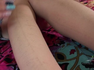 Nari Park plays with her large inner labia between her hairy outer lips