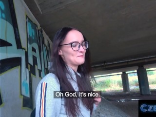 Czech XXX - Sweet ass Czech is fucked in public under a bridge