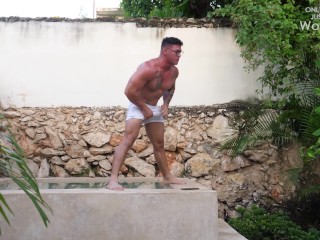 Married Bull Ramon: Milked and Edged by the Pool [WorldStudZ]