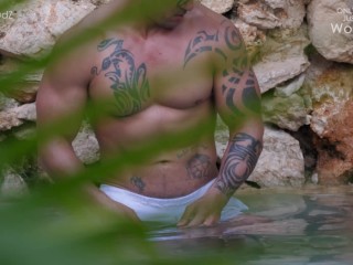 Married Bull Ramon: Milked and Edged by the Pool [WorldStudZ]