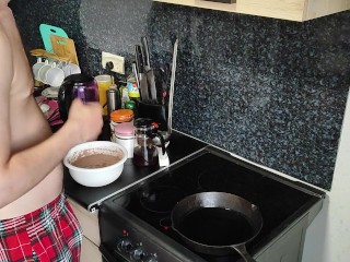 Оладьи из манки и какао