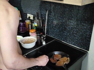 Оладьи из манки и какао