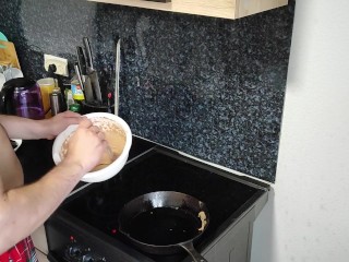 Оладьи из манки и какао