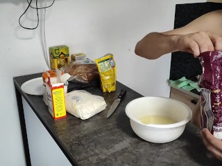 Оладьи из манки и какао