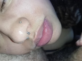 daddy cum on my lips, he jerked in face off until he cum right on my big lips🍆🥛🥛🤤😋💦😵😵‍💫🍆🥛