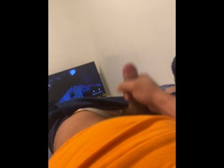 Teen Latino jerks off before work