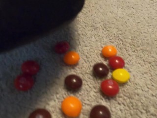 Amateur, homemade, BBW, Skittle toes, high heel cock stomp cum denial