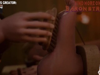 Lesbians torture each other by tickling each other's feet (BaronStrap animation) - Jazziuu