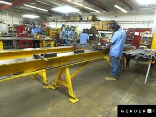 Dirty Workshop - New Hire Drilled by Trans Latina Lola Morena in River Lynn’s Steamy Office Orgy